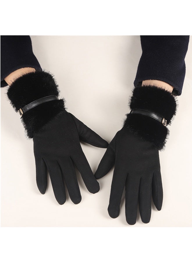 Girl's gloves, winter touch screen, comfortable velvet warm and thick warm gloves, cold and windproof gloves - Image 5
